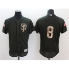 Men San Francisco Giants #8 Hunter Pence Majestic Green Salute to Service Flexbase Authentic Collection Jersey
