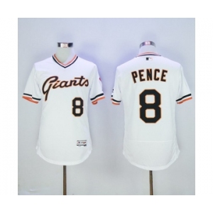 Men San Francisco Giants #8 Hunter Pence Majestic White Flexbase Authentic Collection Cooperstown Player Jersey