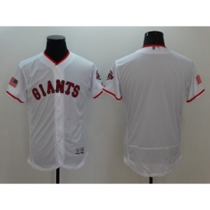 Men San Francisco Giants Blank White Stars & Stripes 2016 Independence Day Flex Base Jersey