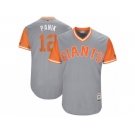 Men's 2017 Little League World Series Giants #12 Joe Panik Panik Gray Jersey
