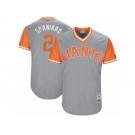 Men's 2017 Little League World Series Giants #2 Denard Span Spaniard Gray Jersey