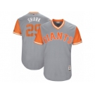 Men's 2017 Little League World Series Giants #29 Jeff Samardzija Shark Gray Jersey