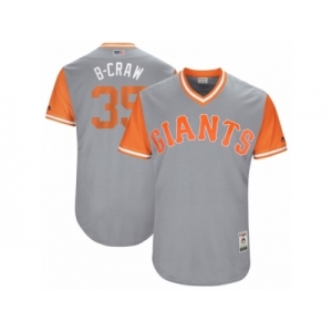 Men's 2017 Little League World Series Giants #35 Brandon Crawford B-Craw Gray Jersey