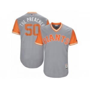 Men's 2017 Little League World Series Giants #50 Ty Blach The Preacher Gray Jersey