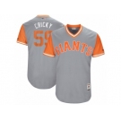 Men's 2017 Little League World Series Giants #59 Kyle Crick Cricky Gray Jersey
