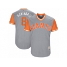 Men's 2017 Little League World Series Giants #8 Hunter Pence Wawindaji Gray Jersey