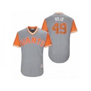 Men's 2017 Little League World Series Giants Sam Dyson #49 Rojo Gray Jersey