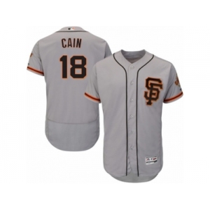 Men's Majestic San Francisco Giants #18 Matt Cain Gray Flexbase Authentic Collection MLB Jersey