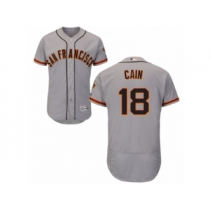 Men's Majestic San Francisco Giants #18 Matt Cain Grey Flexbase Authentic Collection MLB Jersey