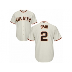 Men's Majestic San Francisco Giants #2 Denard Span Authentic Cream Home Cool Base MLB Jersey