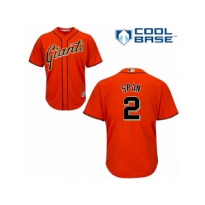 Men's Majestic San Francisco Giants #2 Denard Span Authentic Orange Alternate Cool Base MLB Jersey