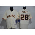 Men's Majestic San Francisco Giants #28 Buster Posey Cream Flexbase Authentic Collection MLB Jersey