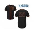 Men's Majestic San Francisco Giants #29 Jeff Samardzija Replica Black Alternate Cool Base MLB Jersey