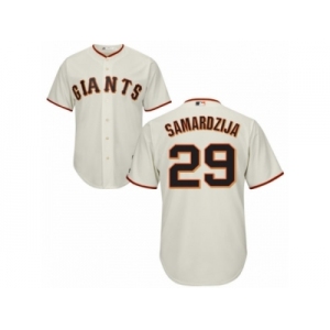Men's Majestic San Francisco Giants #29 Jeff Samardzija Replica Cream Home Cool Base MLB Jersey