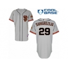 Men's Majestic San Francisco Giants #29 Jeff Samardzija Replica Grey Road 2 Cool Base MLB Jersey