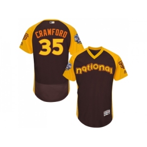 Men's Majestic San Francisco Giants #35 Brandon Crawford Brown 2016 All-Star National League BP Authentic Collection Flex Base MLB Jersey
