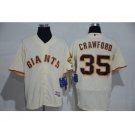 Men's Majestic San Francisco Giants #35 Brandon Crawford Cream Flexbase Authentic Collection MLB Jersey