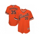 Men's Majestic San Francisco Giants #35 Brandon Crawford Replica Orange 1978 Turn Back The Clock MLB Jersey