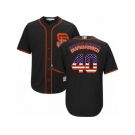 Men's Majestic San Francisco Giants #40 Madison Bumgarner Authentic Black USA Flag Fashion MLB Jersey