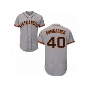 Men's Majestic San Francisco Giants #40 Madison Bumgarner Grey Flexbase Authentic Collection MLB Jersey