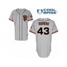 Men's Majestic San Francisco Giants #43 Ricky Romero Replica Grey Road 2 Cool Base MLB Jersey