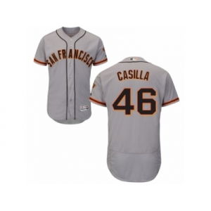 Men's Majestic San Francisco Giants #46 Santiago Casilla Grey Flexbase Authentic Collection MLB Jersey
