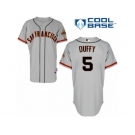 Men's Majestic San Francisco Giants #5 Matt Duffy Replica Grey Road Cool Base MLB Jersey