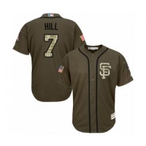 Men's Majestic San Francisco Giants #7 Aaron Hill Authentic Green Salute to Service MLB Jersey