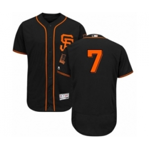 Men's Majestic San Francisco Giants #7 Aaron Hill Black Flexbase Authentic Collection MLB Jersey