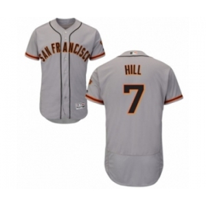 Men's Majestic San Francisco Giants #7 Aaron Hill Grey Flexbase Authentic Collection MLB Jersey
