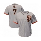Men's Majestic San Francisco Giants #7 Aaron Hill Replica Grey Road 2 Cool Base MLB Jersey