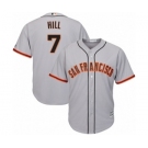 Men's Majestic San Francisco Giants #7 Aaron Hill Replica Grey Road Cool Base MLB Jersey
