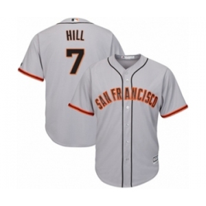 Men's Majestic San Francisco Giants #7 Aaron Hill Replica Grey Road Cool Base MLB Jersey