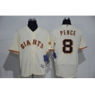 Men's Majestic San Francisco Giants #8 Hunter Pence Cream Flexbase Authentic Collection MLB Jersey