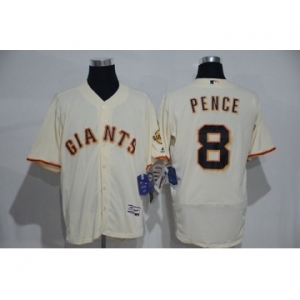 Men's Majestic San Francisco Giants #8 Hunter Pence Cream Flexbase Authentic Collection MLB Jersey