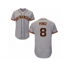 Men's Majestic San Francisco Giants #8 Hunter Pence Grey Flexbase Authentic Collection MLB Jersey