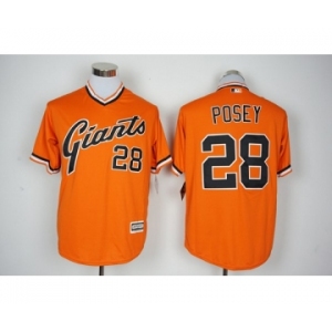 Men's San Francisco Giants #28 Buster Posey Majestic Orange 1978 Turn Back The Clock Cool Base Jersey