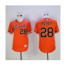 Men's San Francisco Giants #28 Buster Posey Majestic Orange 1978 Turn Back The Clock Flex Base Jersey