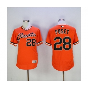 Men's San Francisco Giants #28 Buster Posey Majestic Orange 1978 Turn Back The Clock Flex Base Jersey