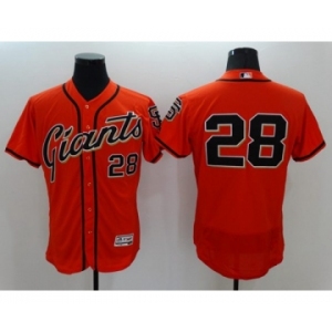 Men's San Francisco Giants #28 Buster Posey Majestic Orange Flexbase Authentic Collection Player Jersey