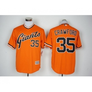 Men's San Francisco Giants #35 Brandon Crawford Majestic Orange 1978 Turn Back The Clock Cool Base Jersey