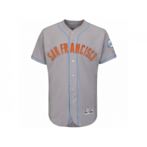 Men's San Francisco Giants Majestic Blank Gray Fashion 2016 Father's Day Flex Base Team Jersey