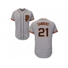 San Francisco Giants #21 Deion Sanders Grey Flexbase Authentic Collection Road 2 Stitched MLB Jersey
