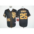 San Francisco Giants #25 Barry Bonds Black whith Gold Cool Base Stitched MLB Jersey