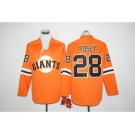 San Francisco Giants #28 Buster Posey Orange Long Sleeve Stitched Baseball Jersey