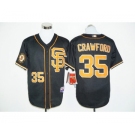 San Francisco Giants #35 Brandon Crawford Black whith Gold Cool Base Stitched MLB Jersey