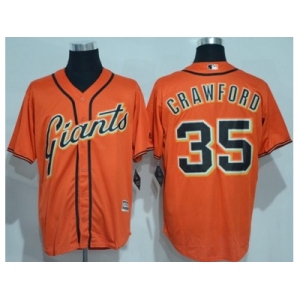San Francisco Giants #35 Brandon Crawford Orange New Cool Base Alternate Stitched MLB Jersey