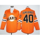 San Francisco Giants #40 Madison Bumgarner Orange Long Sleeve Stitched Baseball Jersey