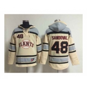 mlb jerseys san francisco giants #48 sandoval cream[pullover hooded sweatshirt]