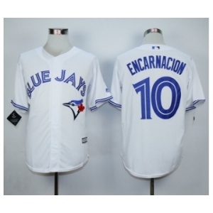 Men Toronto Blue Jays #10 Edwin Encarnacion White 2016 Official Cool Base Jersey